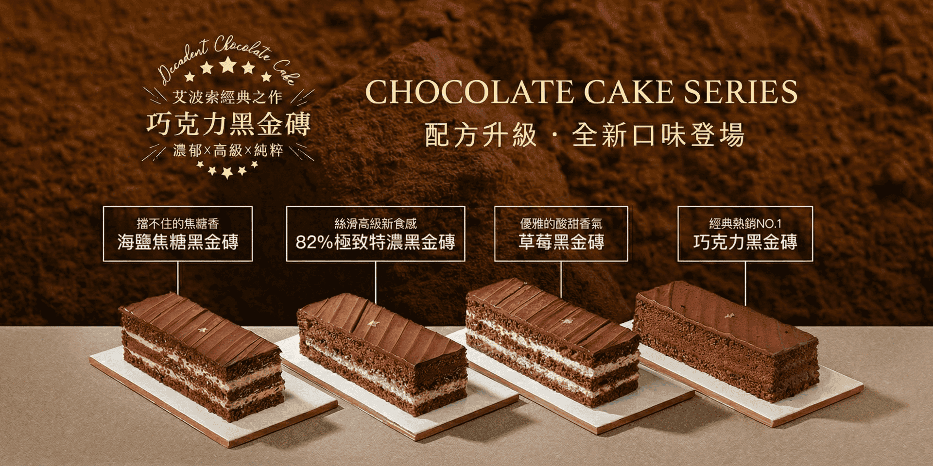  濃郁不死甜的巧克力蛋糕。圖片來源：官網